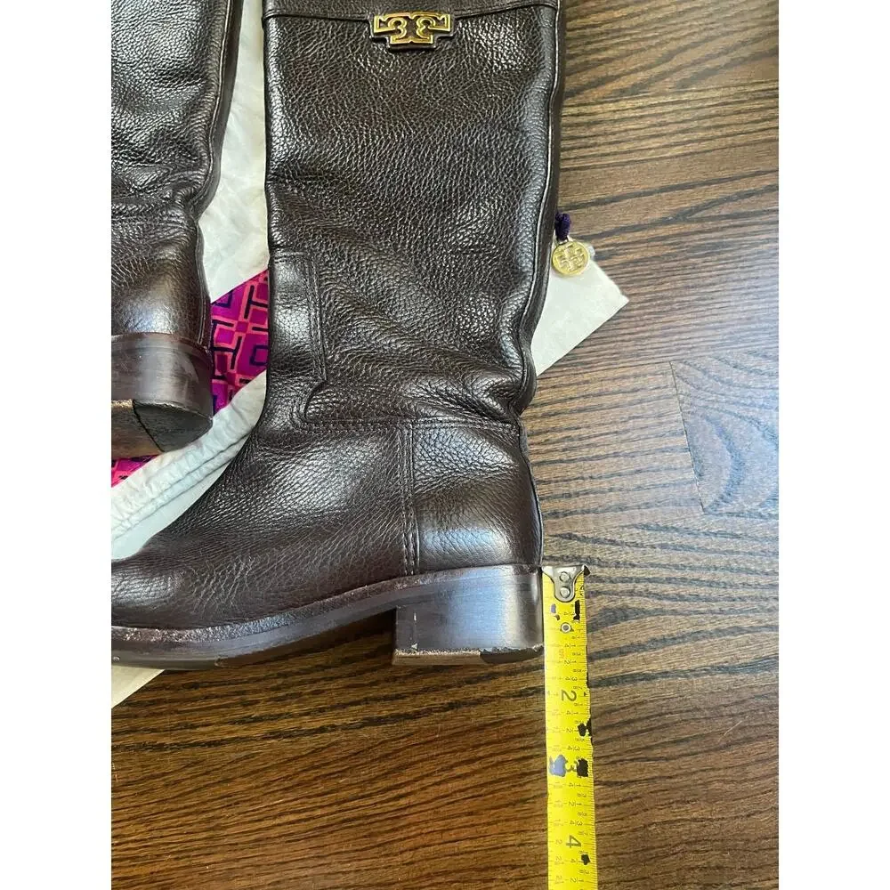 Tory Burch Riding Boots Chocolate Brown women size 7 M